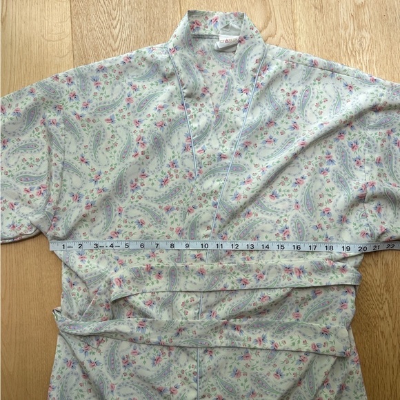 VINTAGE CLAUDEL FLORAL PASTEL PRINTED ROBE - S - Picture 7 of 11